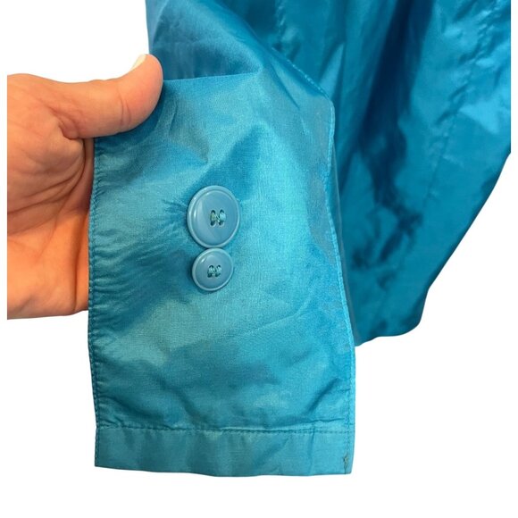 Vintage Alorna Raincoat Plus Size 15 / 16 Teal Turquoise With Totes Head Scarf - Picture 10 of 12